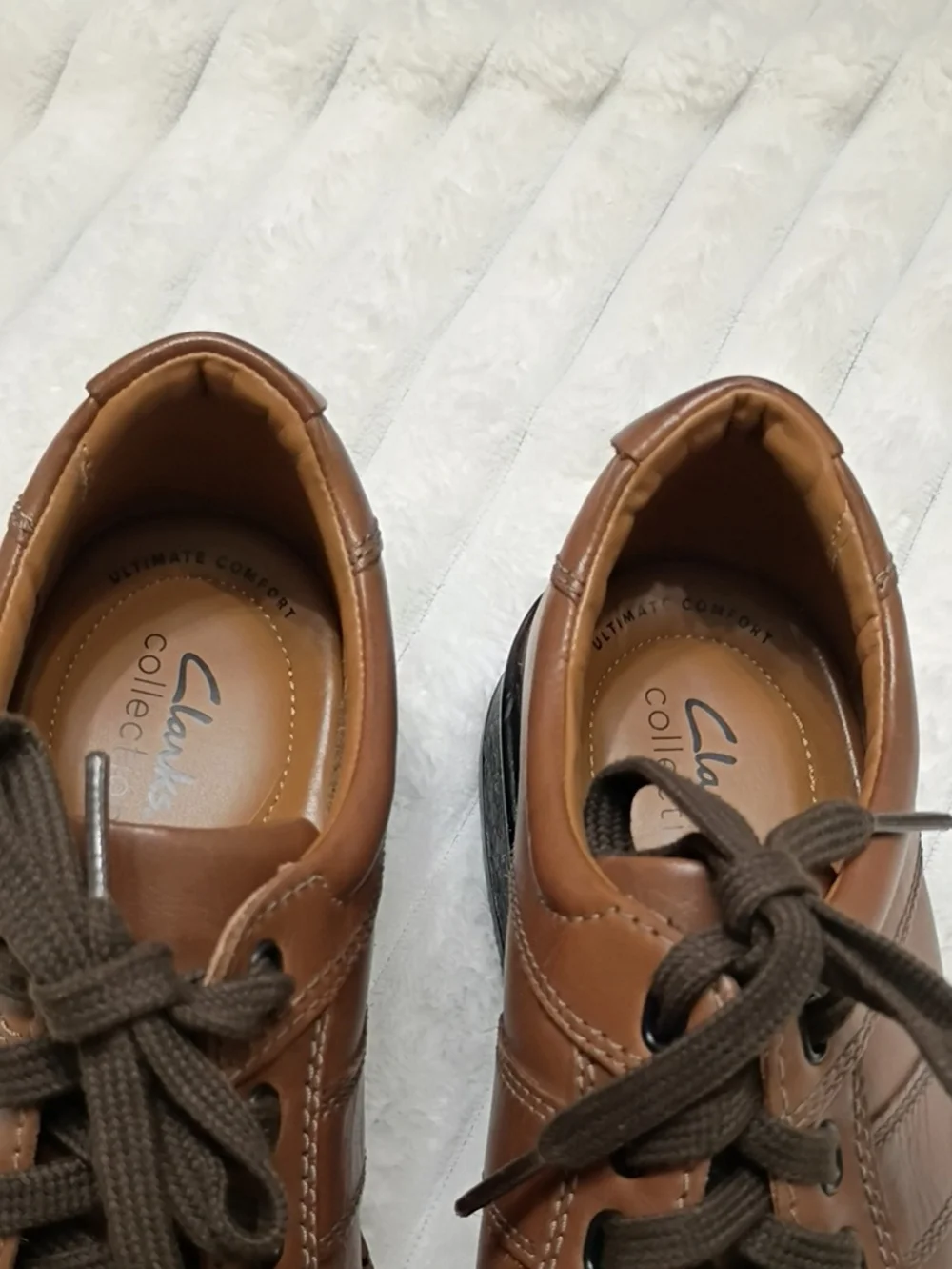Clarks Toureg Vibe Mens Brown Leather Flat Lace Up Dress Shoes 9.5W